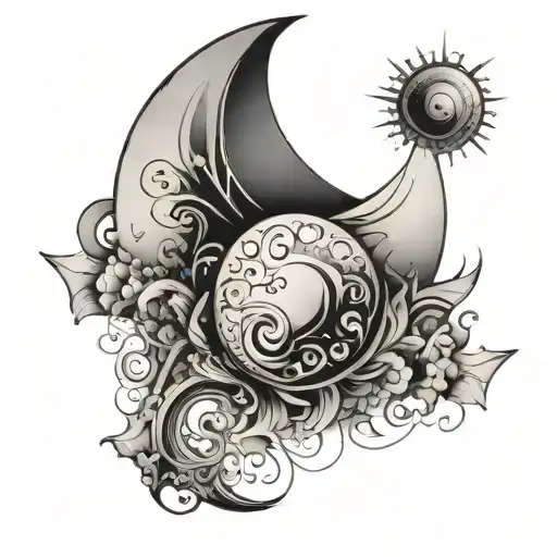 Abstract Half Moon Surrounded