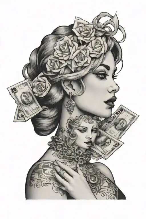 Money Girl Holding