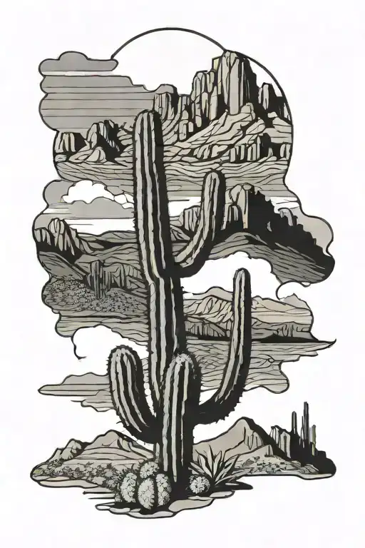 Sandia Mountains Albuquerque With Cactus Growing