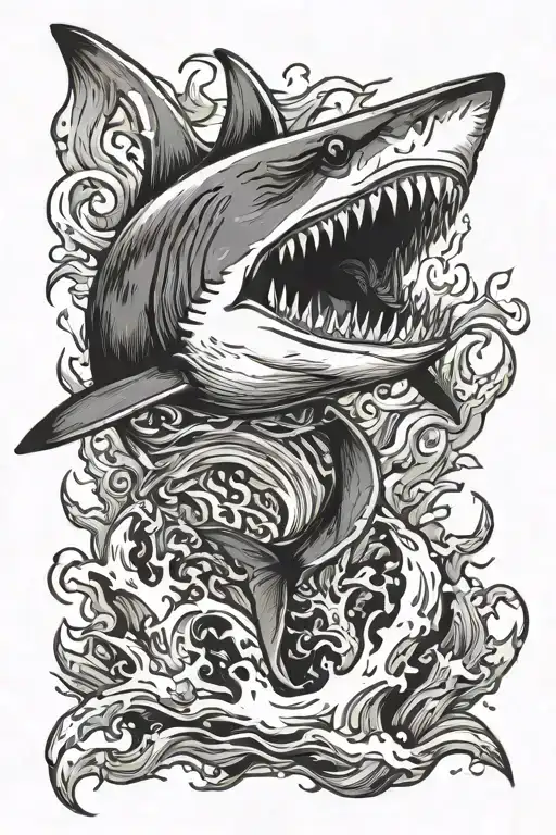 Shark Jumping Out Of Flames