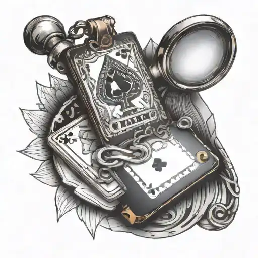 Ace Card And Magnifying Glass