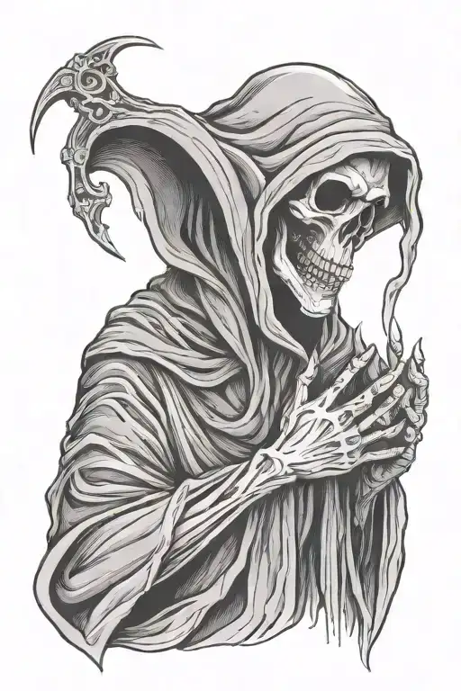 Grim Reaper Crying Praying Hands