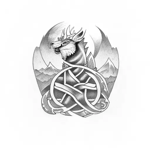 Arm Sleeve With Sleepnir And Nordic Symbols