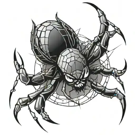 Cartoon Spider In A Web