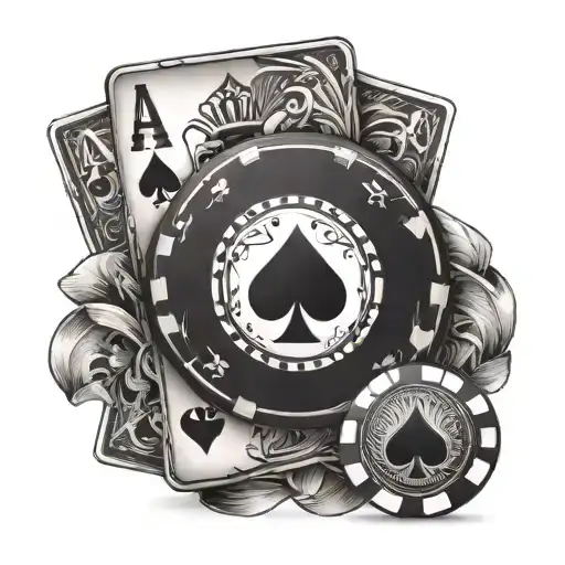 Poker Chip And Ace Card