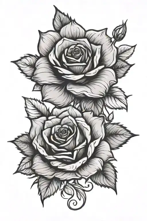 Rose Intertwined With Sunflower Blooming