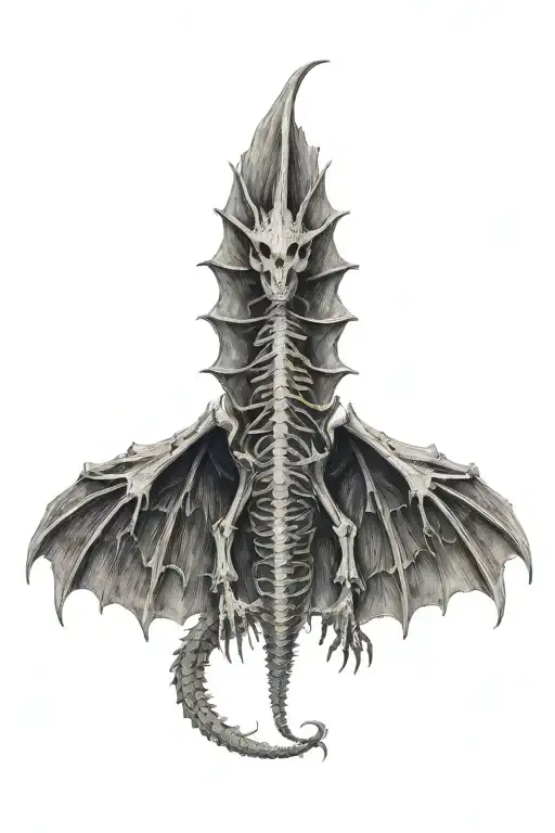 Dragon Skeleton Open Wings