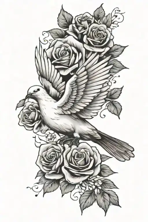 Dove And Roses