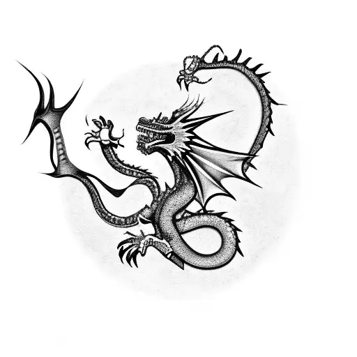 Dragon Protecting A Variety Of Animals