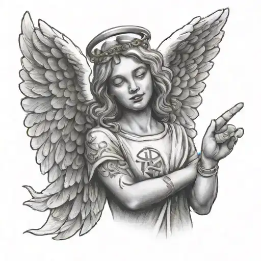 Angel Holding Peace Sign