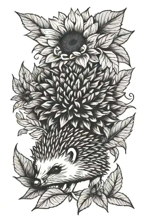 Hedgehog And Sunflower