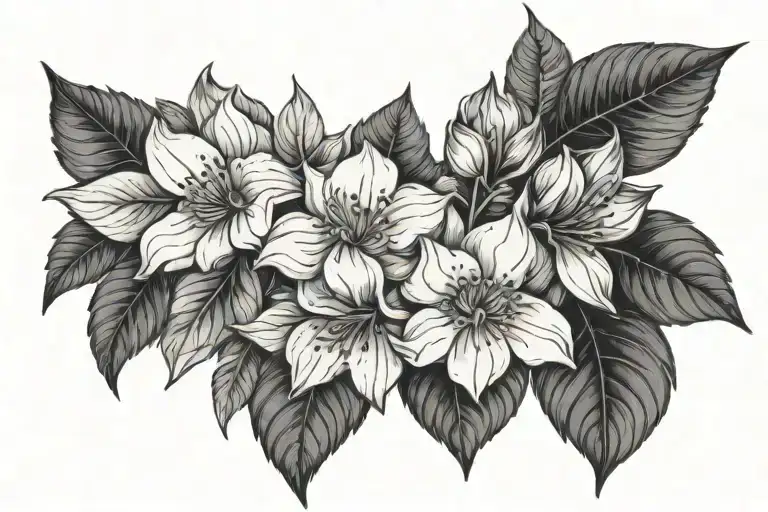 Flower Large Black Leaves