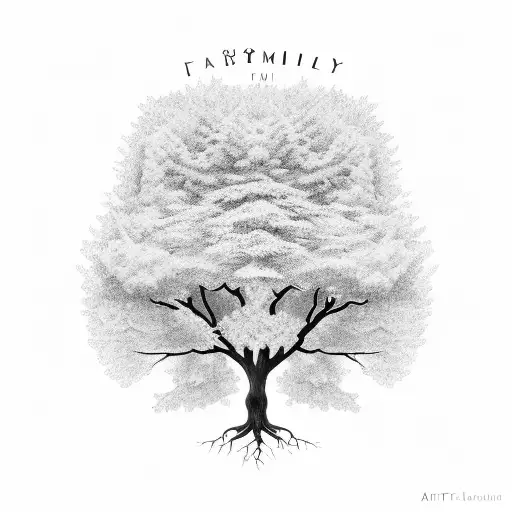 Family Tree With 2 Names On The Left And 1 On The Right