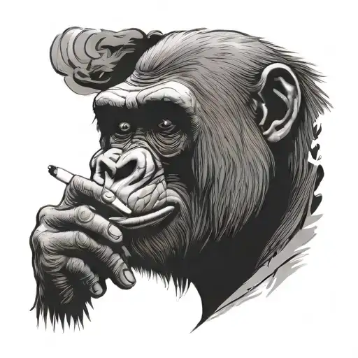 Silverback Gorilla Smoking