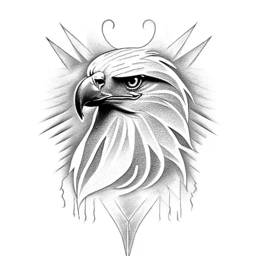 Design A Tattoo Showcasing An Eagle In A Peaceful And Aesthetic Setting