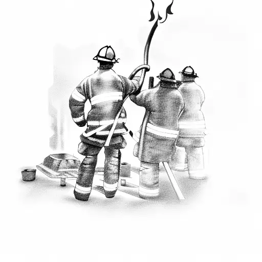 A Fire Technician Extinguishing Flames On A Stage With A Crowd Of Concertgoers