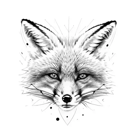 Red Fox With Floral Surroundings