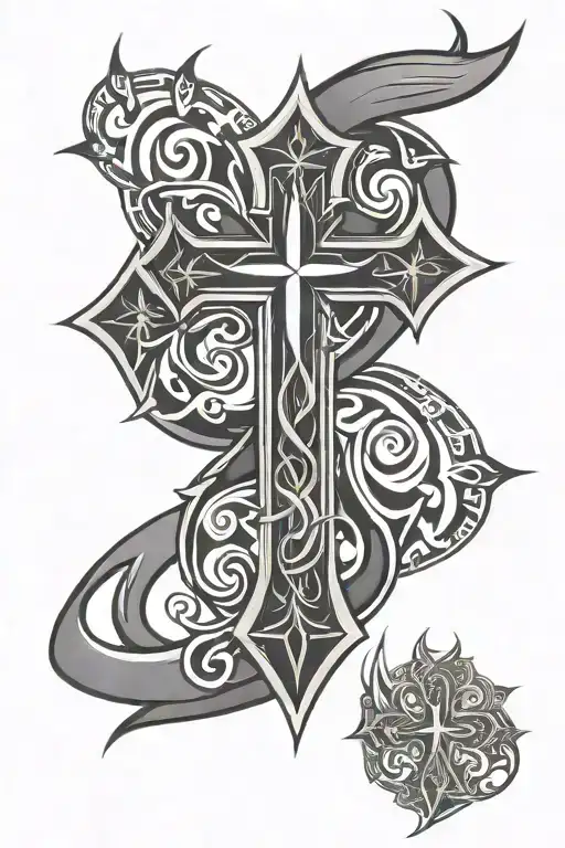 Tribal Contemporary And Christian Cross