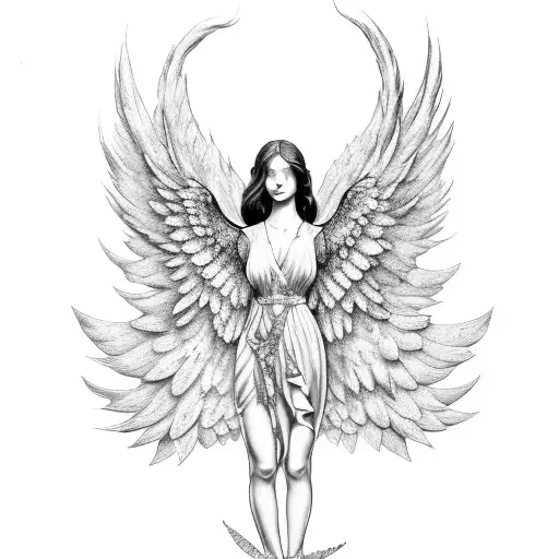 A Majestic Angel With Cathedral-like Wings