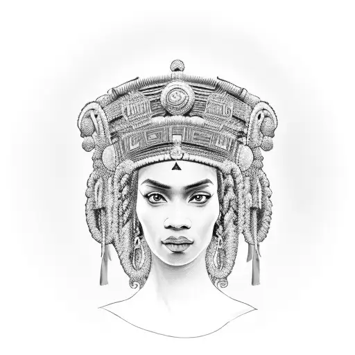Portrait Of A Prominent Figure From Black Culture With A Roman Empire-inspired Headdress