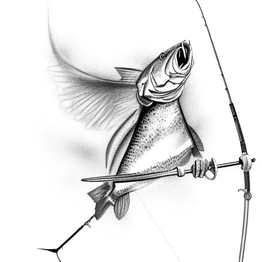A Sketch Of A Fishing Rod Transforming Into A Tv Show Scene