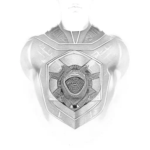 African Shield For The Chest And African Prints For The Sleeve