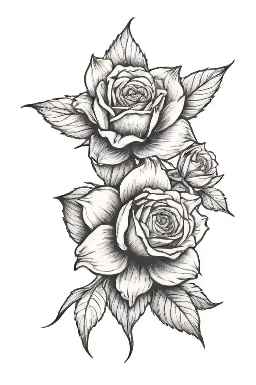 Rose And Daffodil Thigh