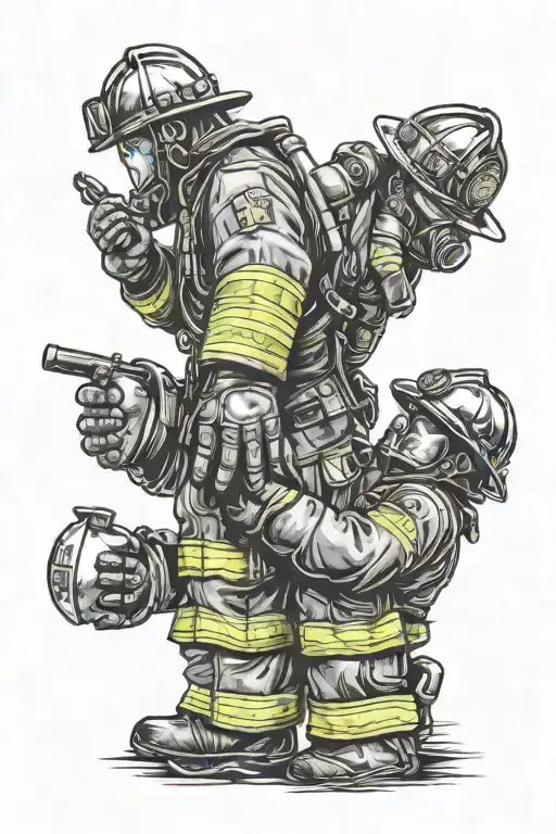 Firefighter Hand Grabbing Hand