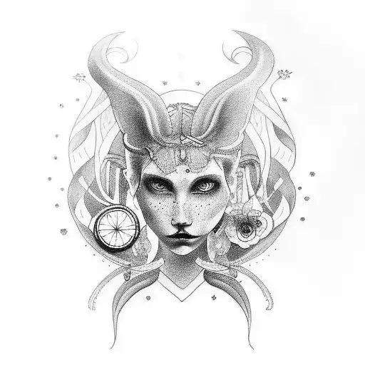 Unique Tattoo Design About Virgo For Female