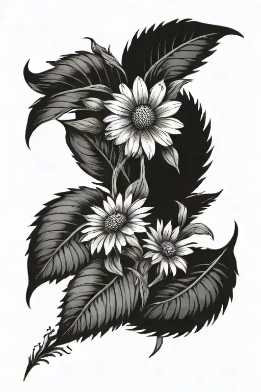 Daisy Flowers And Leaves