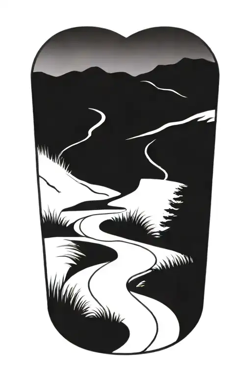 Winding Road Leading Towards