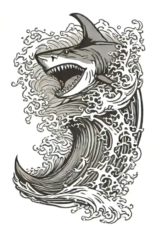 Shark Jumping Out Of Wave