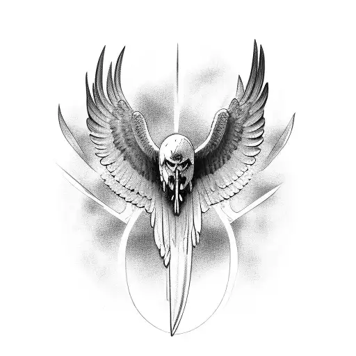 Flying Eagle Skull Knife In Beak