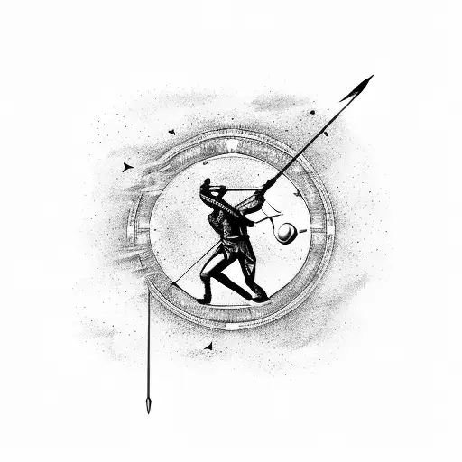 A Sagittarius Archer Shooting Arrow Constellations In A Nature-inspired Scene