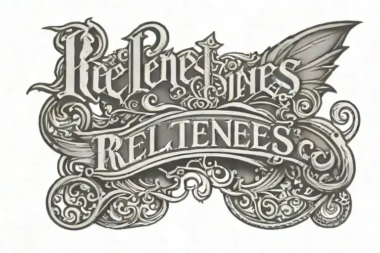 Back Tattoo Of The Word Relentless