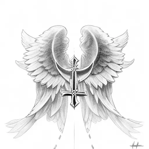 Wing With Cross And Halo