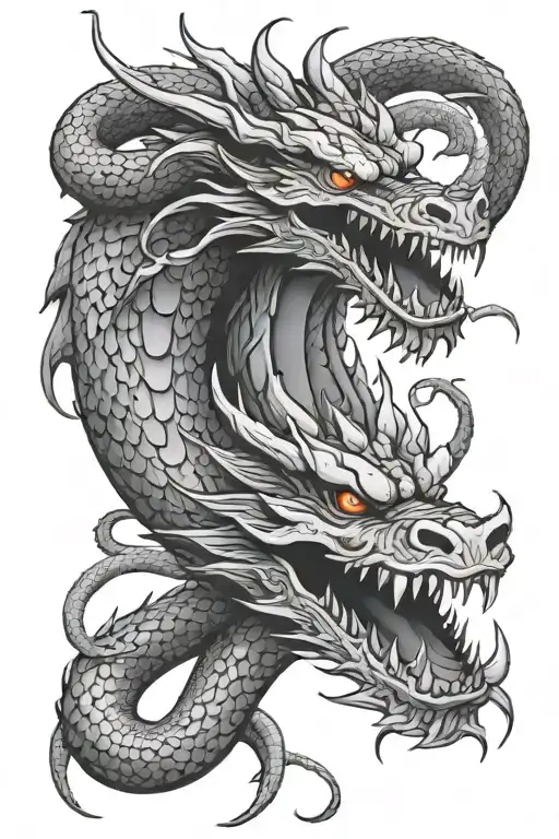 Evil Dragon Flowing Downward Like A Snake With No Wings