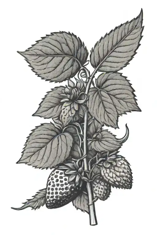 Postage Stamp Including Strawberry Plant Growing