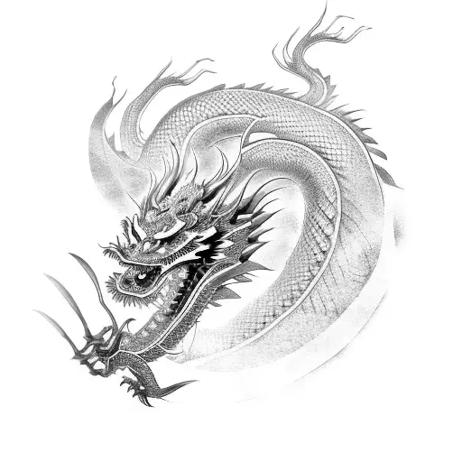 A Chinese Dragon With Metal Armour