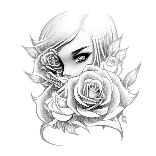 A Girl Holding A Rose While Surrounded By Mystical World Of Warcraft Creatures