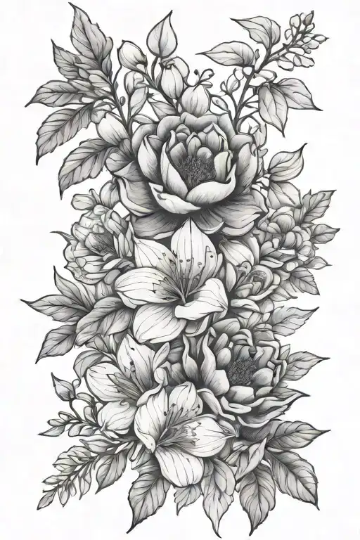 January March December Birth Flower Bouquet