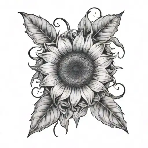 Sunflower Heart Intertwined