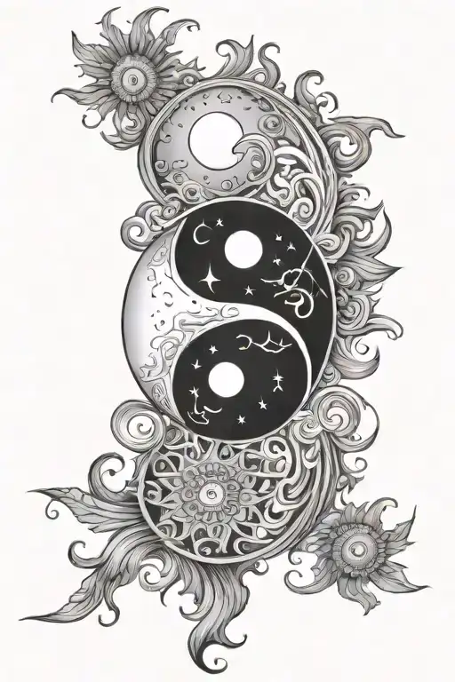 Ying Yang Moon Sun