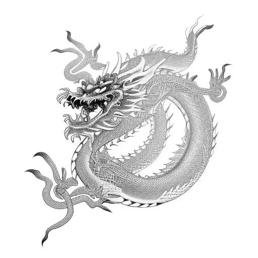 Chinese Dragon Wrapped Around Hong Kong