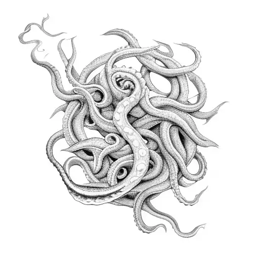 Kraken Reaching Out Of Water