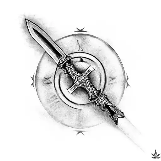 Dagger Tattoo With Roman Numerals For The Date 12Th February 2023