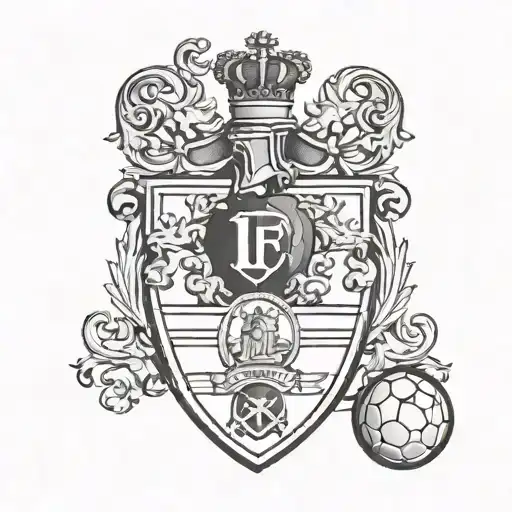 Design A Tattoo Of A Family Crest With Elements Of Football And Hunting Incorporated