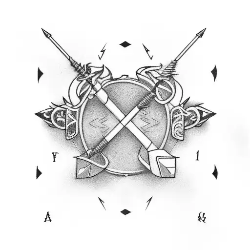 6 Arrows Representing And Mother Father And 2 Boys And 2 Girls