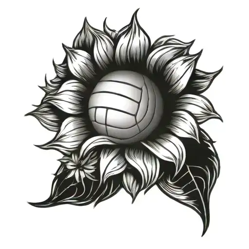 Volleyball In Sunflower