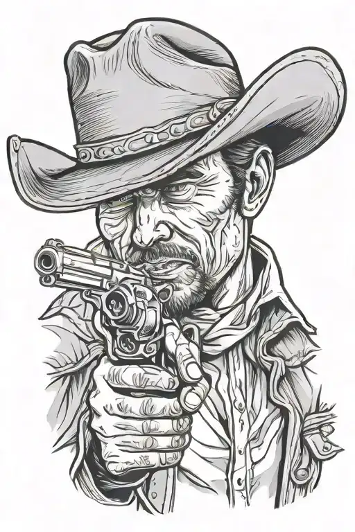 Cowboy With A Cigarette And His Pistol